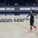 New York Liberty players Amanda Zahui B and Layshia Clarendon.